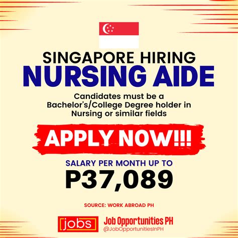 Singapore Hiring For Assistant Nurses And Nursing Aides Ofw Jobs Work Abroad