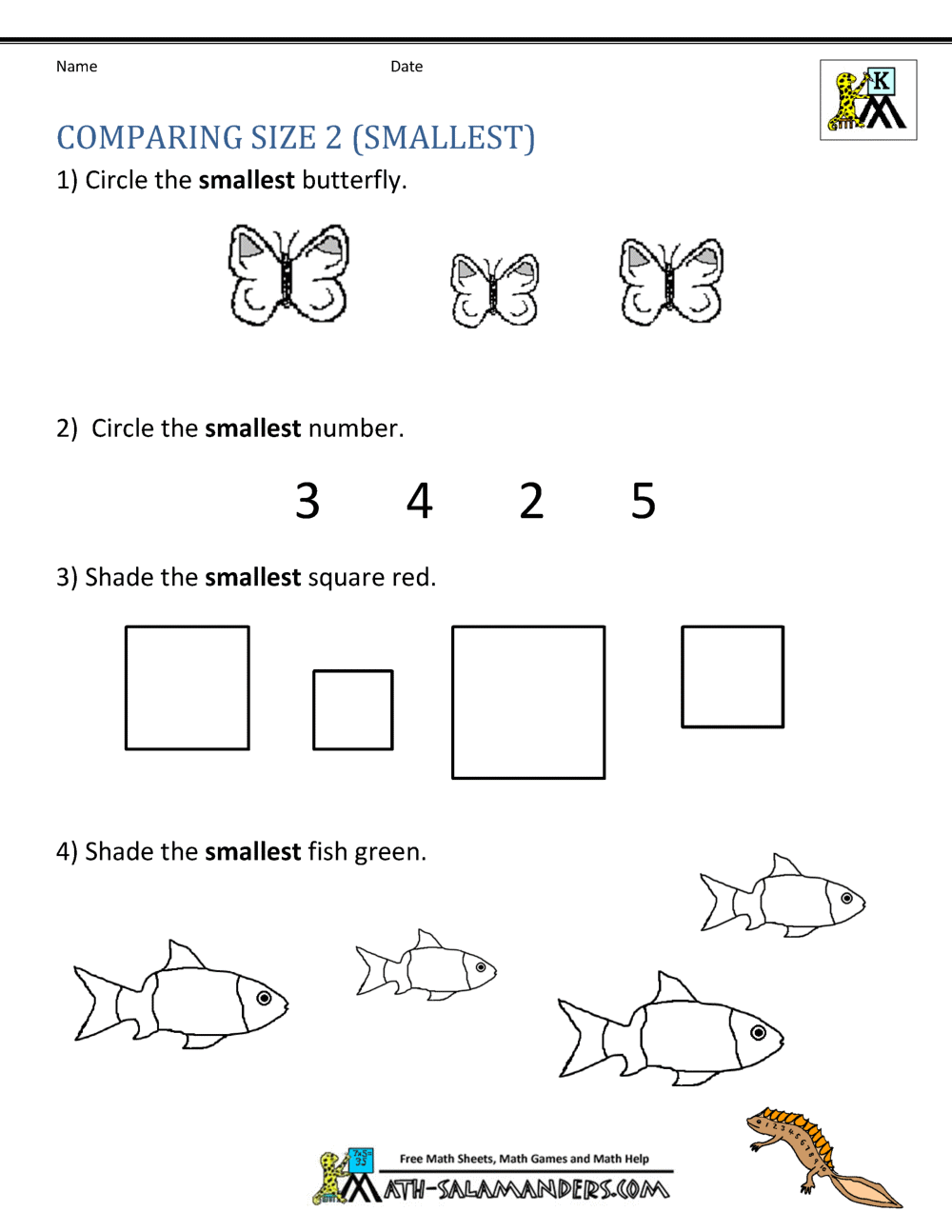 Size Sequencing Kindergarten Worksheet