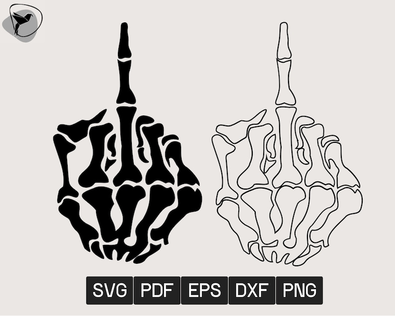 Skeleton Hand With Middle Finger Svg