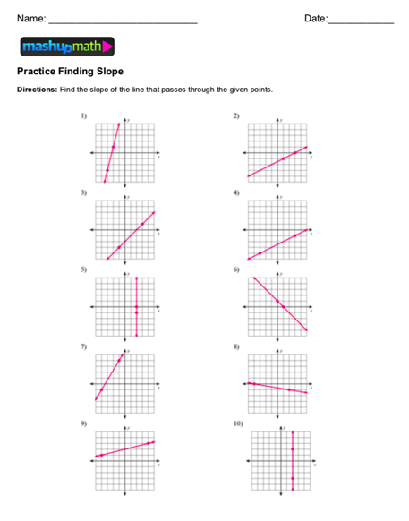 Slope Practice Worksheets With Answers Thekidsworksheet