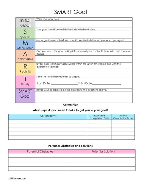 Smart Goals Therapy Worksheet Pdf