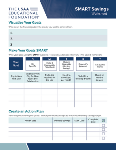 Smart Savings Worksheet Usaa Educational Foundation Worksheets Library