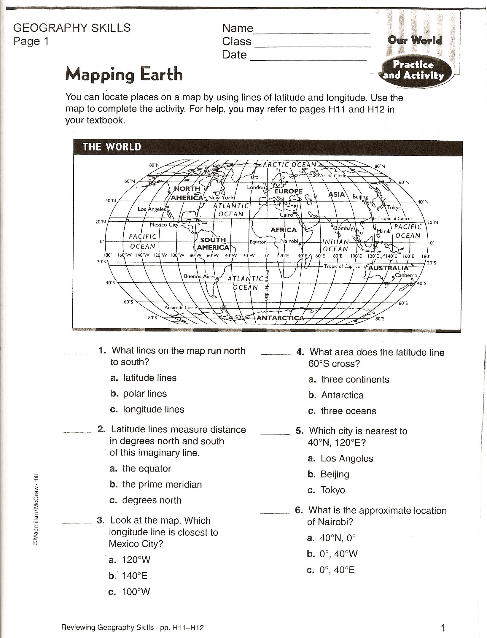 Social Studies Skills Map Skills Worksheets Geography Worksheets