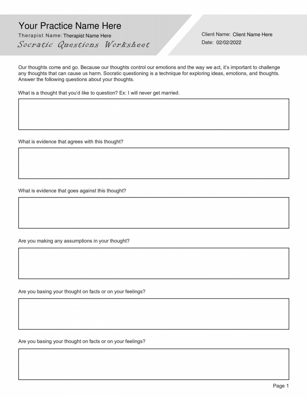 Socratic Questioning Worksheet: Boost Your Critical Thinking Skills