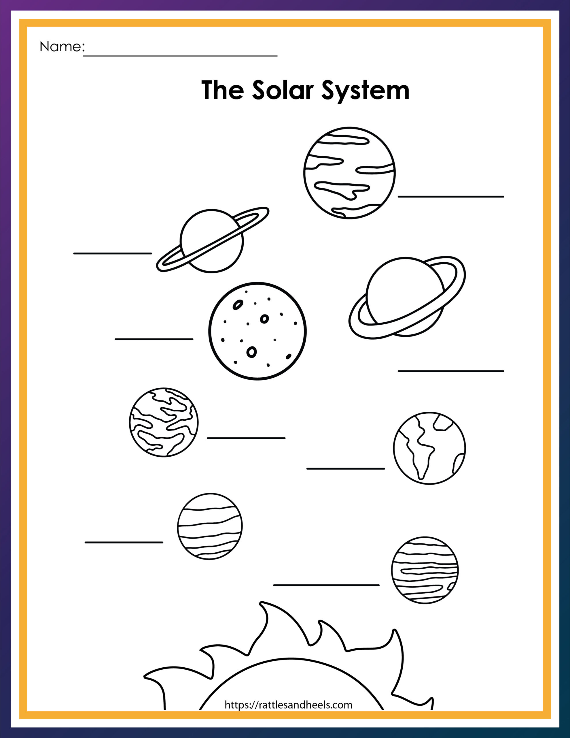 Solar System Planets For Kids Worksheets