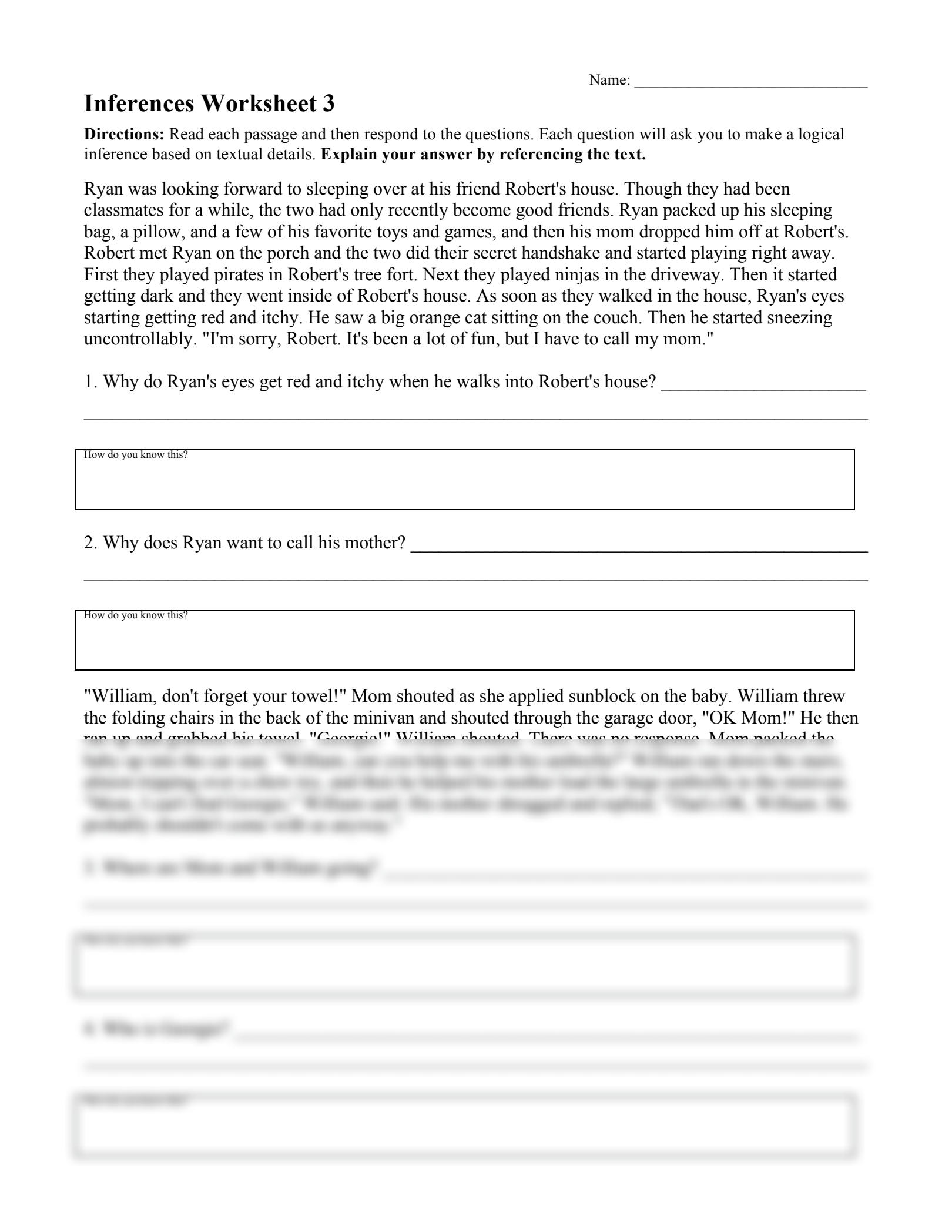 Solution Inferences Worksheet 3 Studypool Worksheets Library