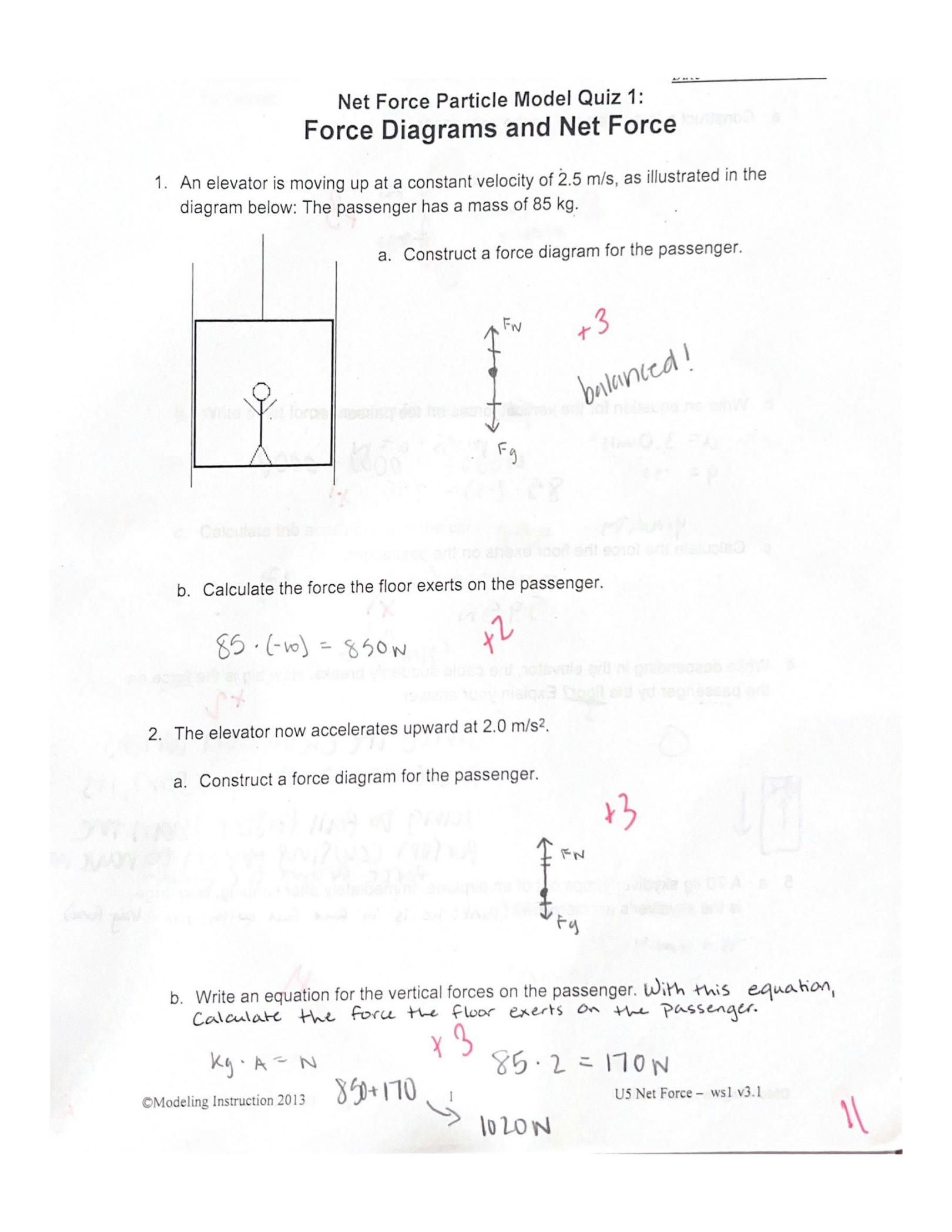 Solution Net Force Particle Model Quiz Studypool