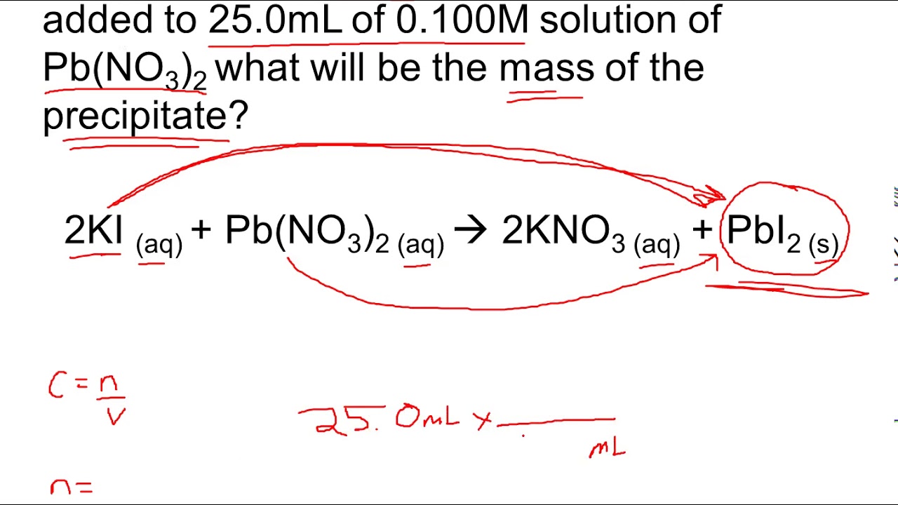 Solution Stoichiometry Limiting Reactant Problem Youtube