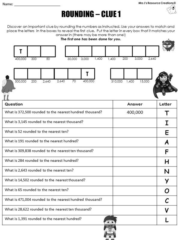 Solve A Mystery Worksheet 4Th Grade Free