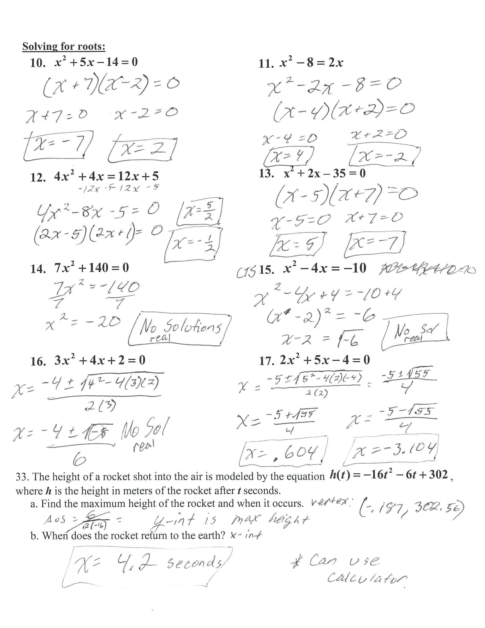 Solve Equations By Factoring Worksheet