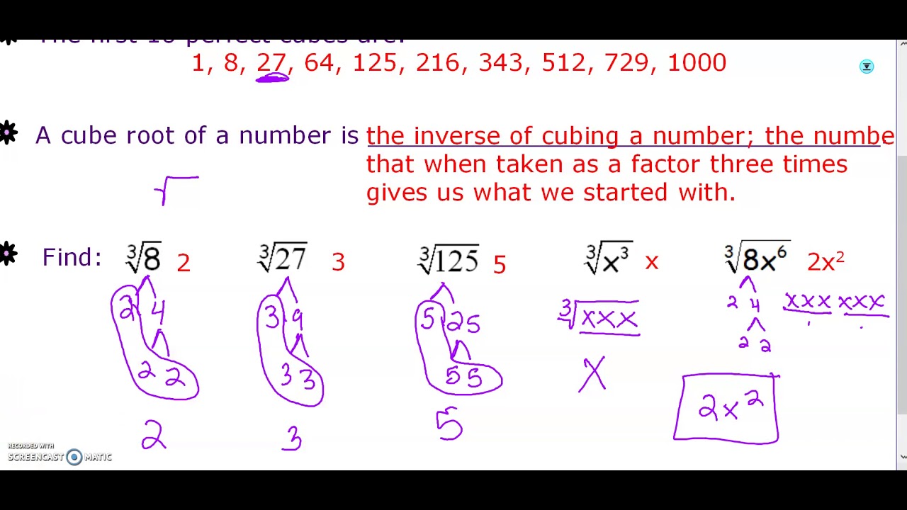 Solve Simplify Cube Roots Higher Radicals