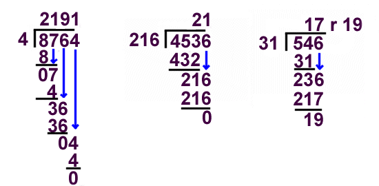 Solve The Long Division Problems And Find The Value Of The Missing 1