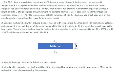 Solved 1 The Sr 71 Flew At Speeds In Excess Of Mach 3 3 Chegg Com