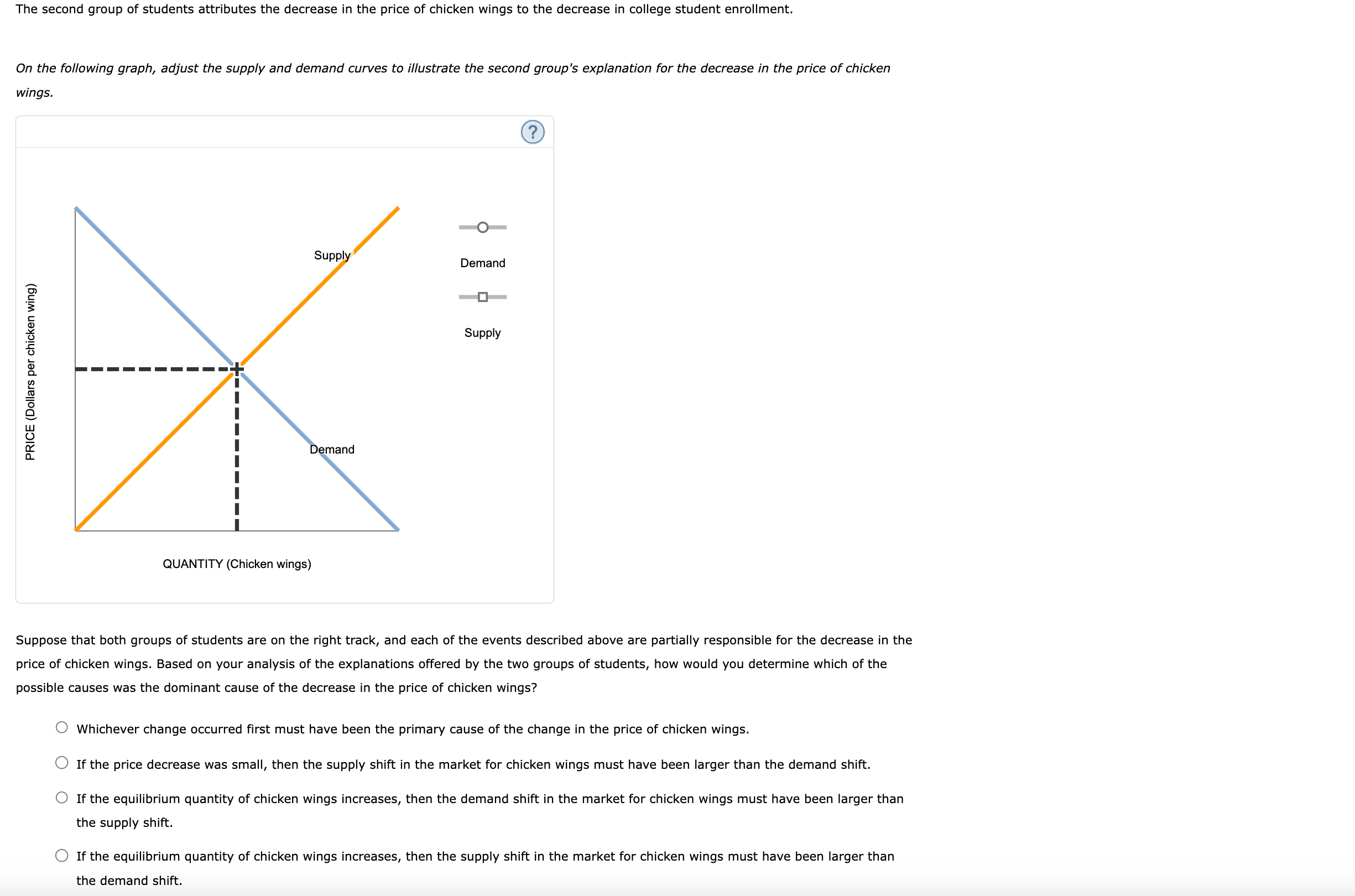 Solved 15 Another Supply And Demand Puzzle Suppose The Market Price Of Course Hero