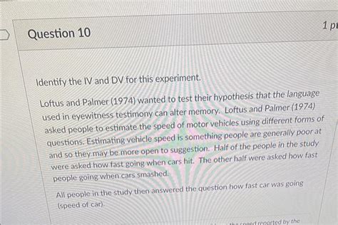 Solved Identify The Iv And Dv For Each Experiment Then Chegg Com