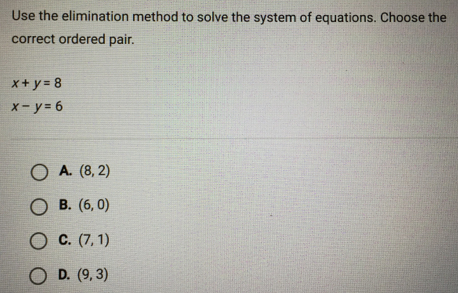 Solved Part 1 Of 2 Solve The System Of Equations By Graphing X Y 8