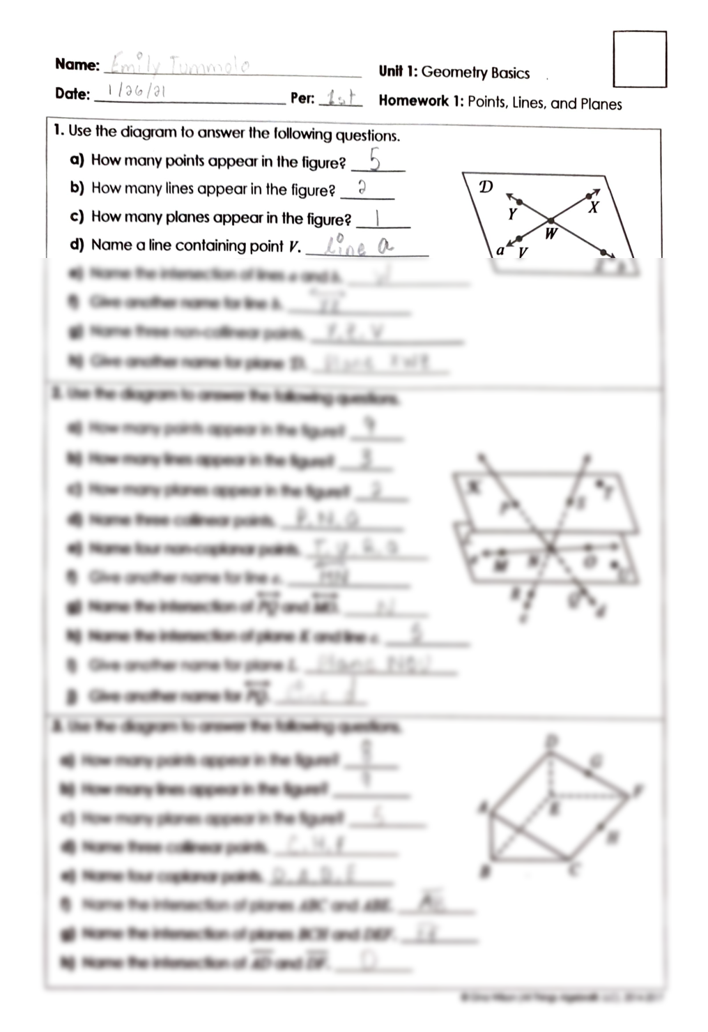 Solved Unit 1 Geometry Basics Homework 2 Segment Addition Chegg Com