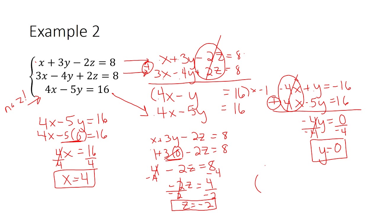 Solving 3 Variable Systems