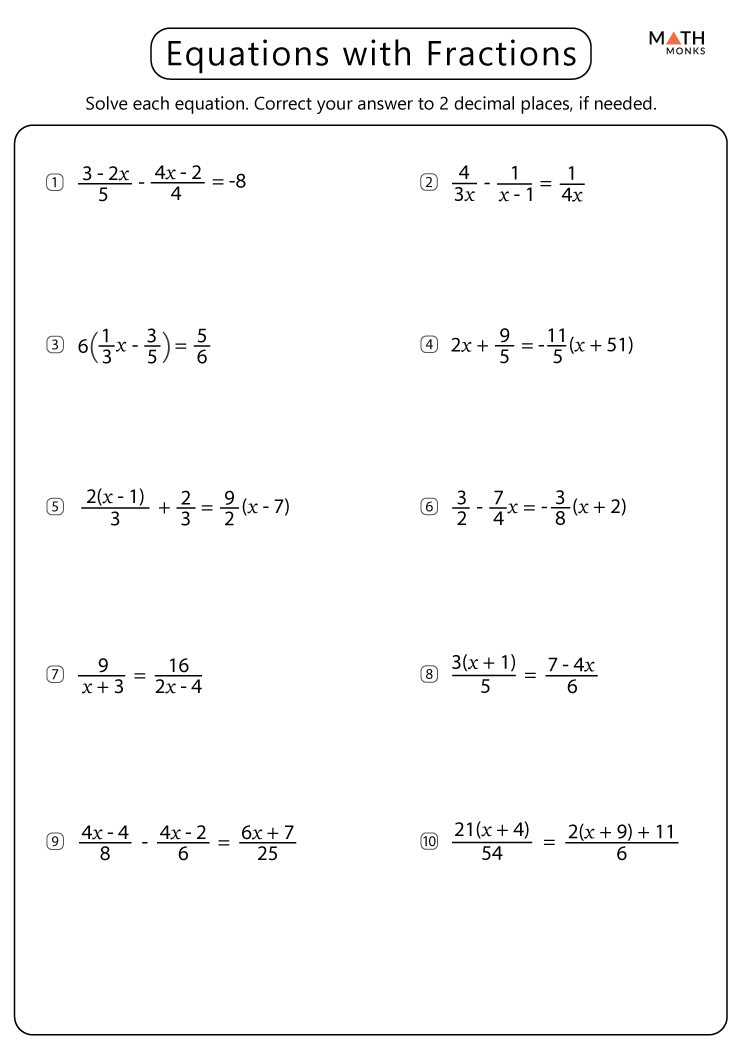 Solving A Multi Step Equation With Fractions And Variable On Both Sides