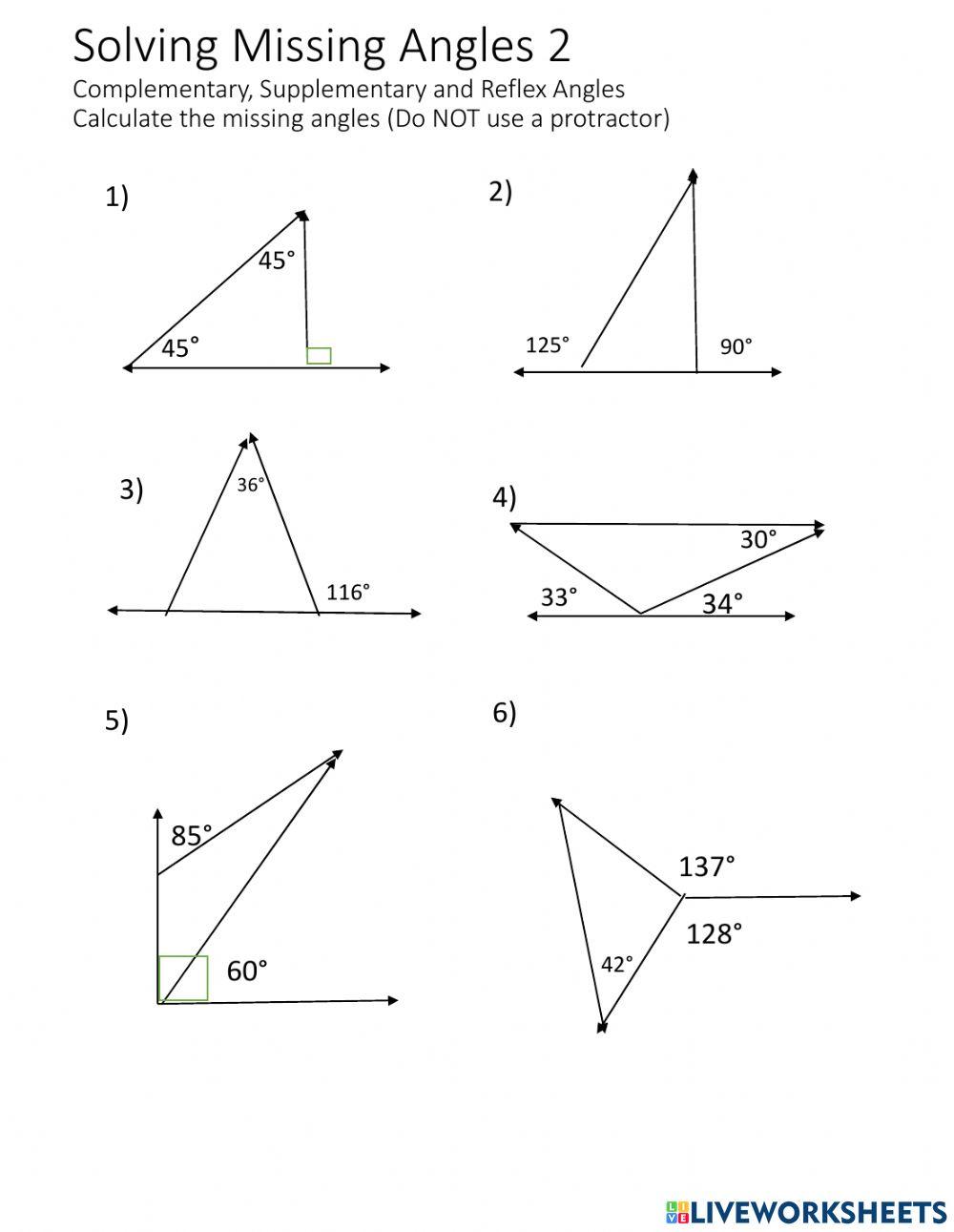 Solving Angles 0357 Pyoung Live Worksheets