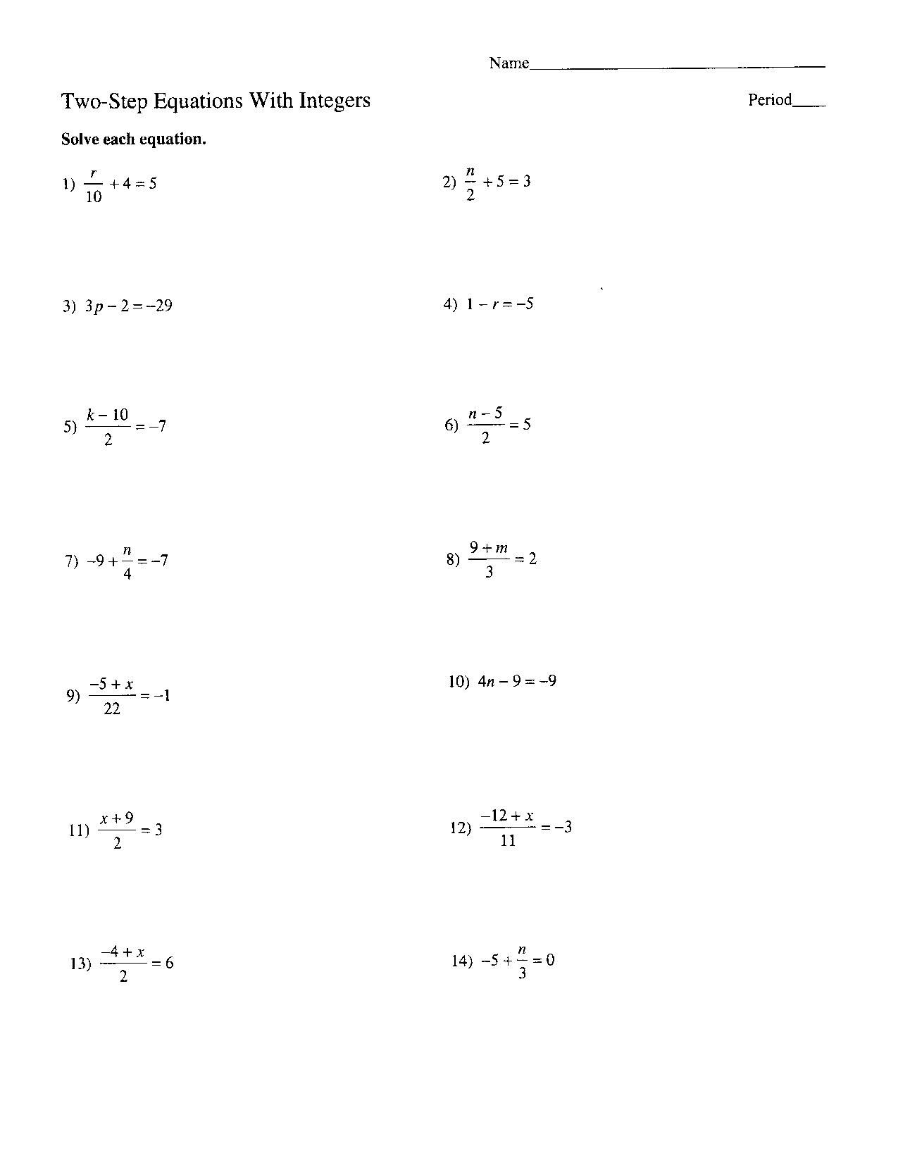 Solving Multi Step Equations Practice By Secondary Math Solutions