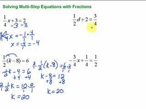 Solving Multi Step Equations With Fractions