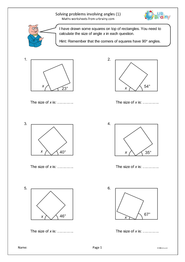 Solving Problems Involving Angles 1 Geometry Shape For Year 5