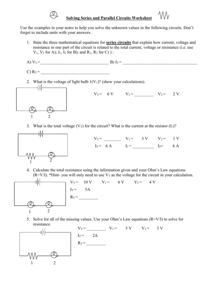 Master Series & Parallel Circuits Worksheet Solutions Easily