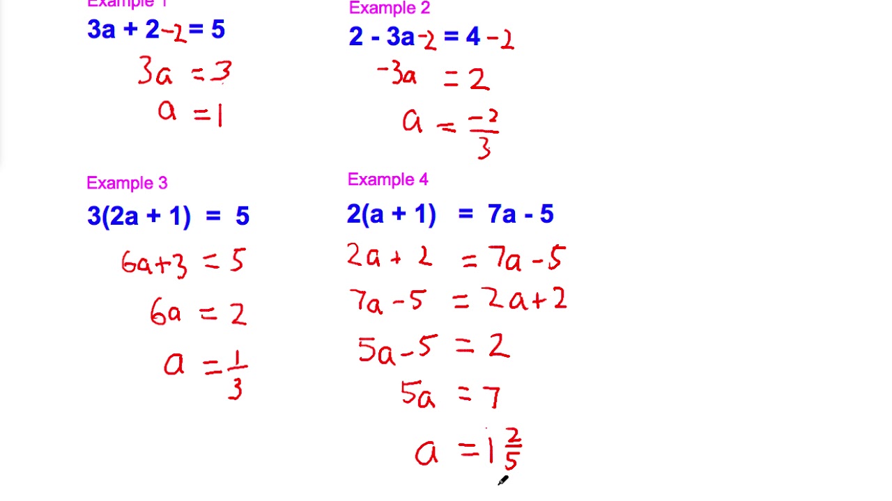 Solving Simple Algebraic Equations Enchantedlearning Com Worksheets