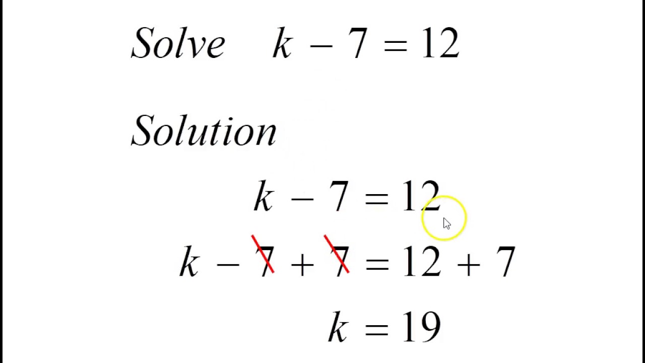 Solving Simple Equations Algebra Youtube