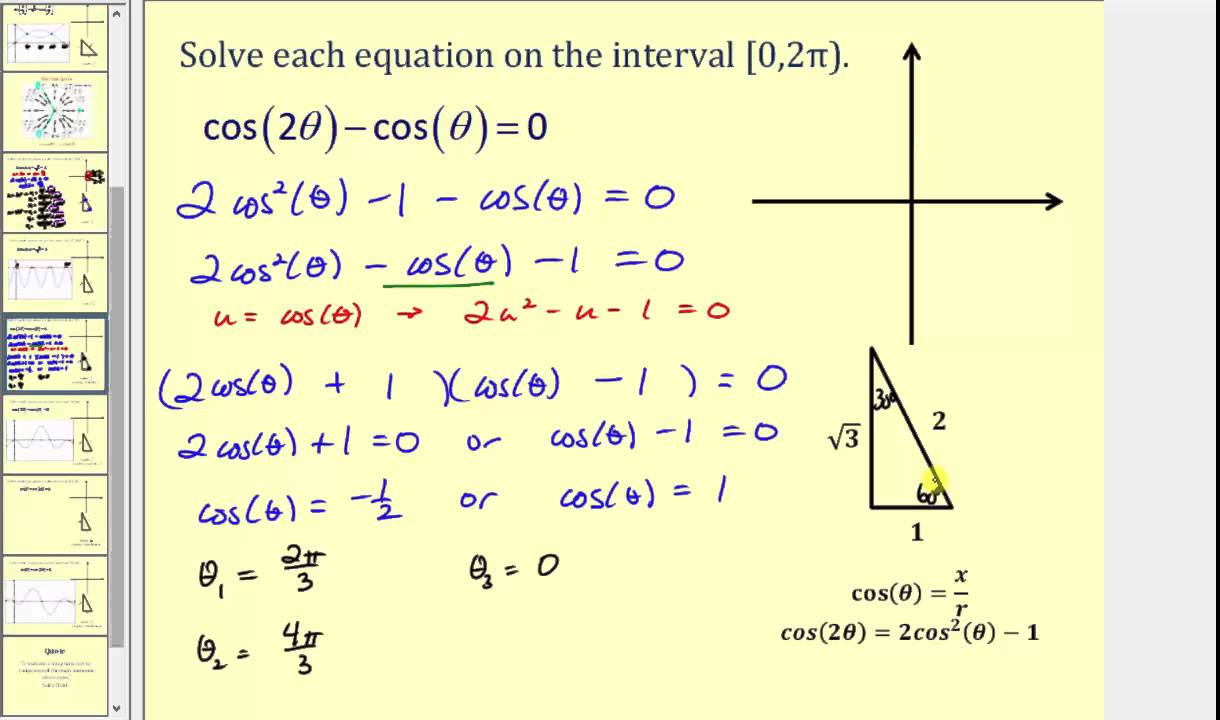 Solving Trig Equations Using Identities And Factoring Youtube