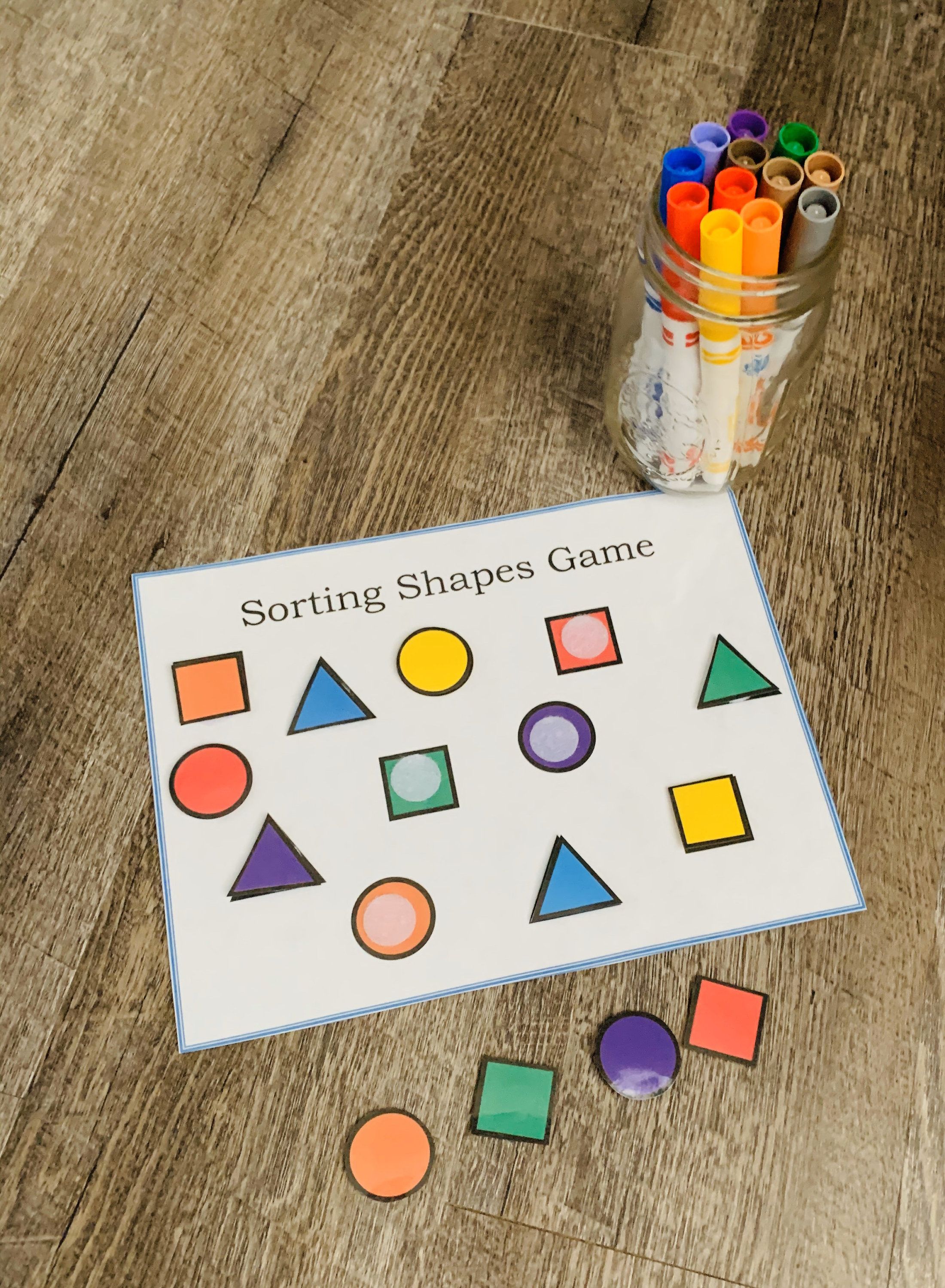 Sorting Shapes Game Learning Shapes Matching Game Shape Recognition Preschool Kindergarten