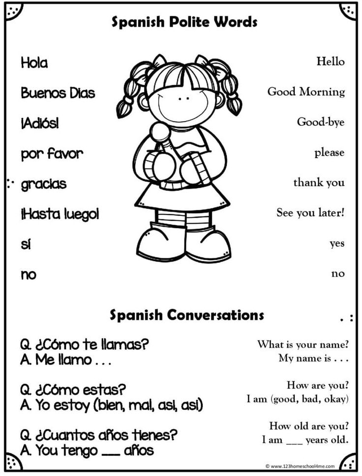 Spanish For Beginners Free Greetings Worksheets