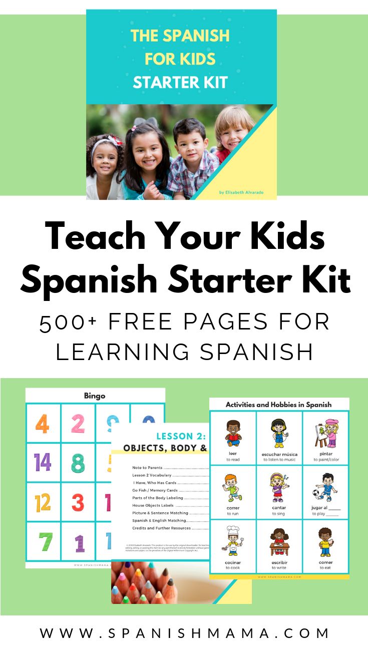 Spanish For Kids Starter Kit Spanish Lessons For Kids Preschool Spanish Lessons Elementary