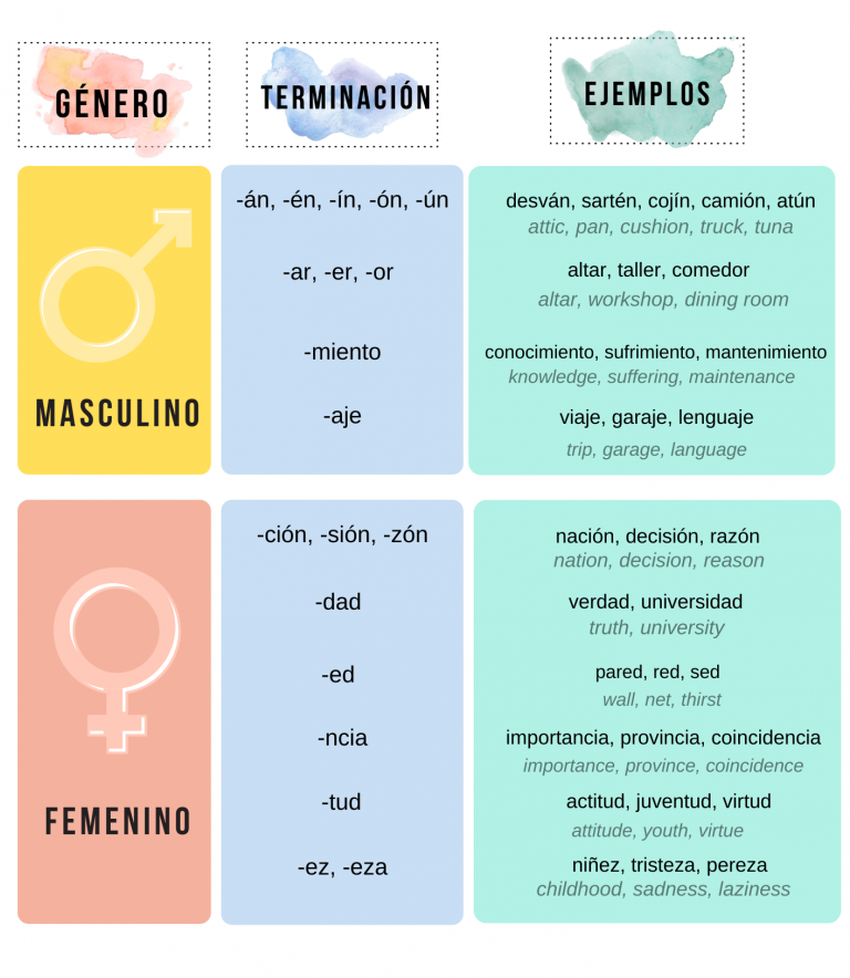 Spanish Gender 101 Feminine Masculine Nouns In Spanish