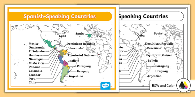 Spanish Speaking Countries Map Twinkl