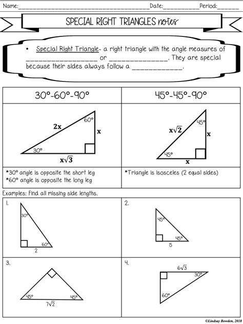 Special Triangles Worksheet: Mastering Geometry with Ease