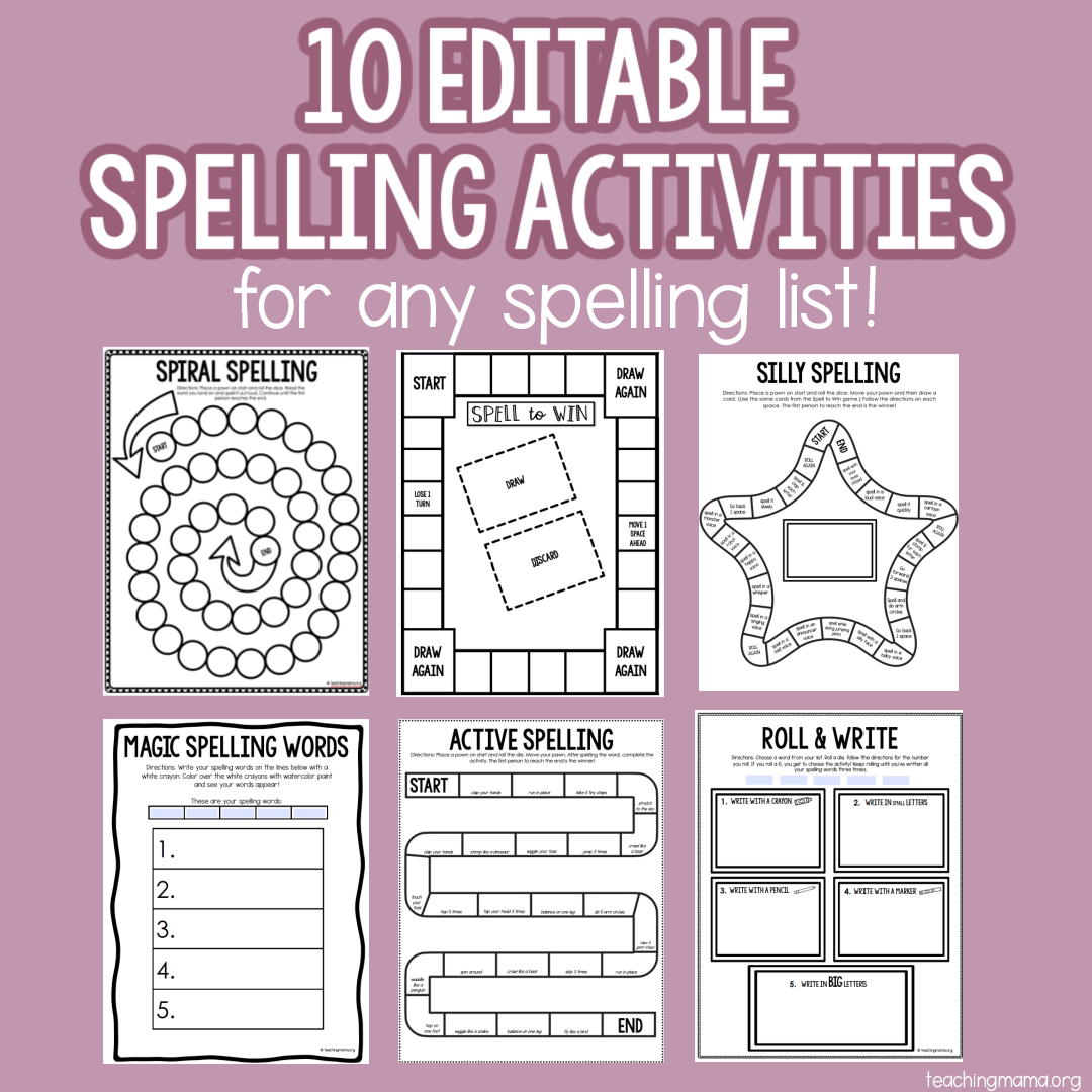 Spelling Activities Word Work For Any List Teaching Spelling