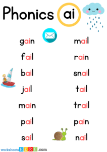 Spelling Phonics Ai Sounds Pdf Worksheet For Kids Worksheetshere Com