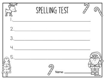 Spelling Test Sheets 5 Word Test By Melissa Schaper Tpt