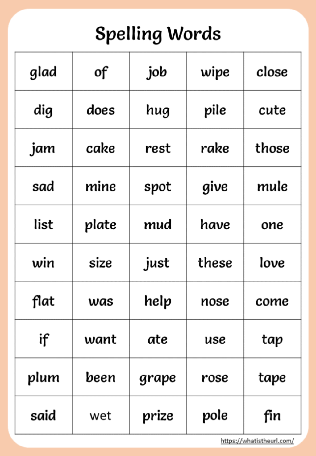 Spelling Word Lists Grade 2 English Created Resources