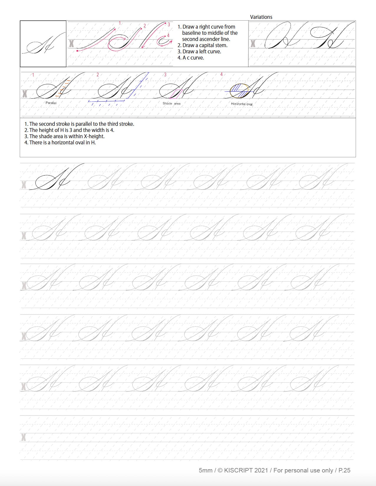 Spencerian Script Practice Sheets Uppercase Etsy Ireland