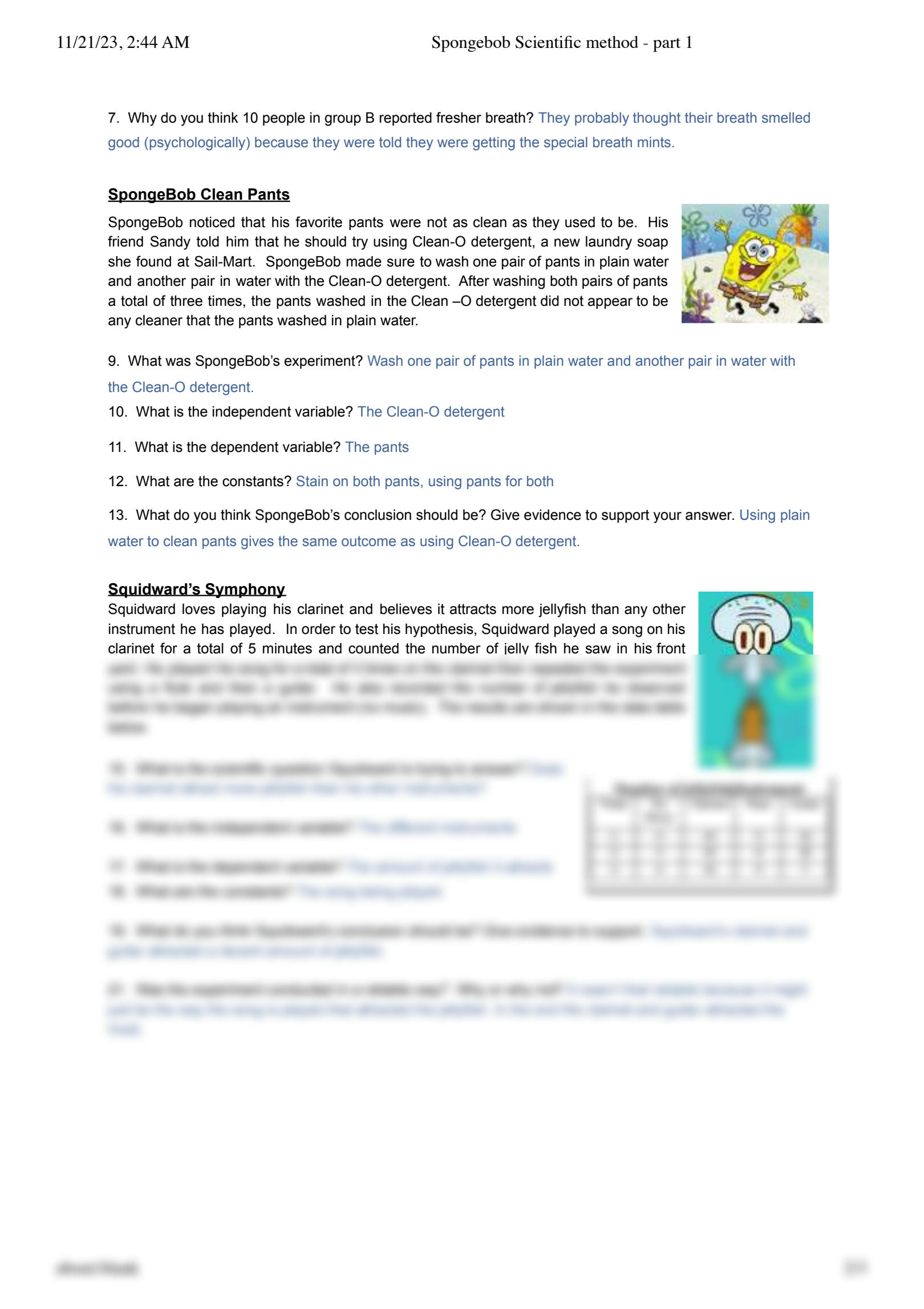 Spongebob Scientific Method Scientific Method Bikini Bottom