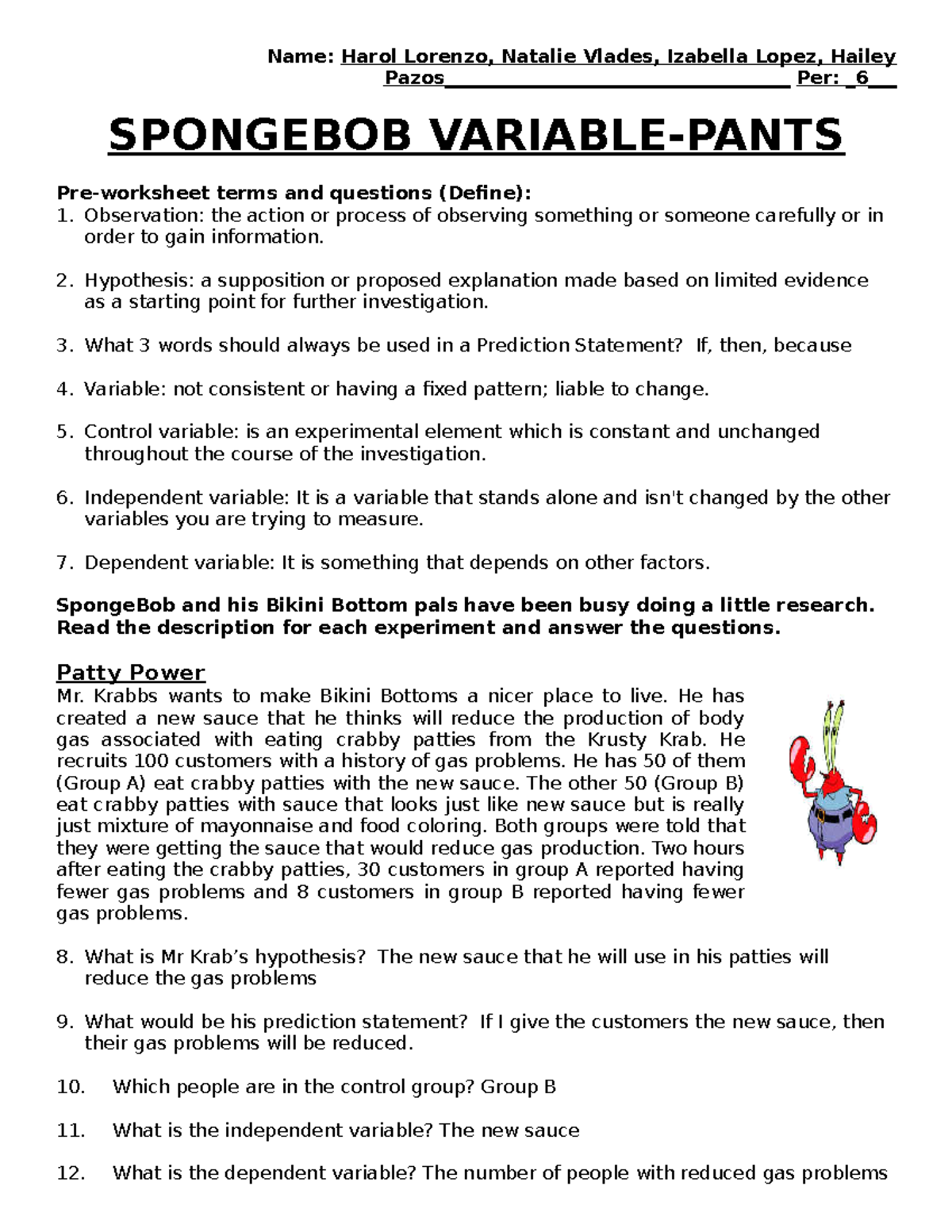 Spongebob Worksheet Scientific Method Inspirationa Scientific Free