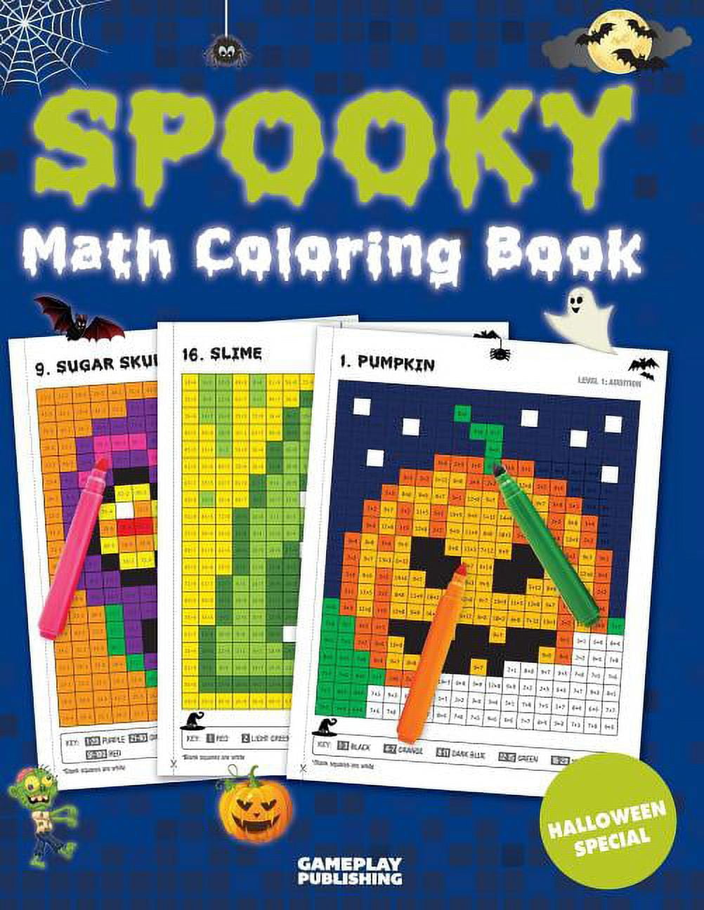 Spooky Math Coloring Book Addition Subtraction Multiplication And