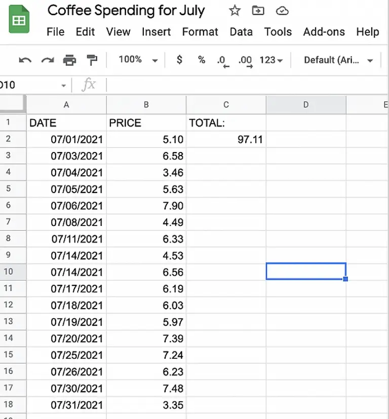 Spreadsheet Coffee V1 Study Breaks