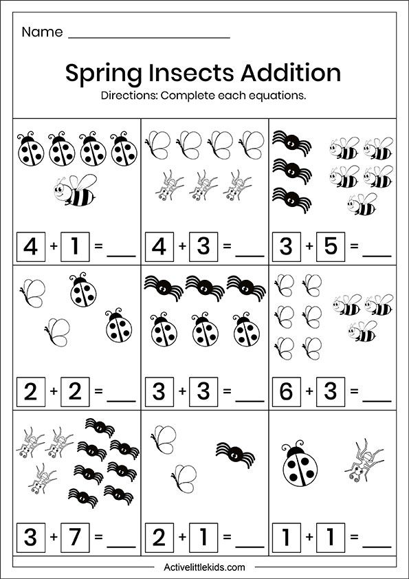 5 Spring Addition Worksheets for Fun Learning