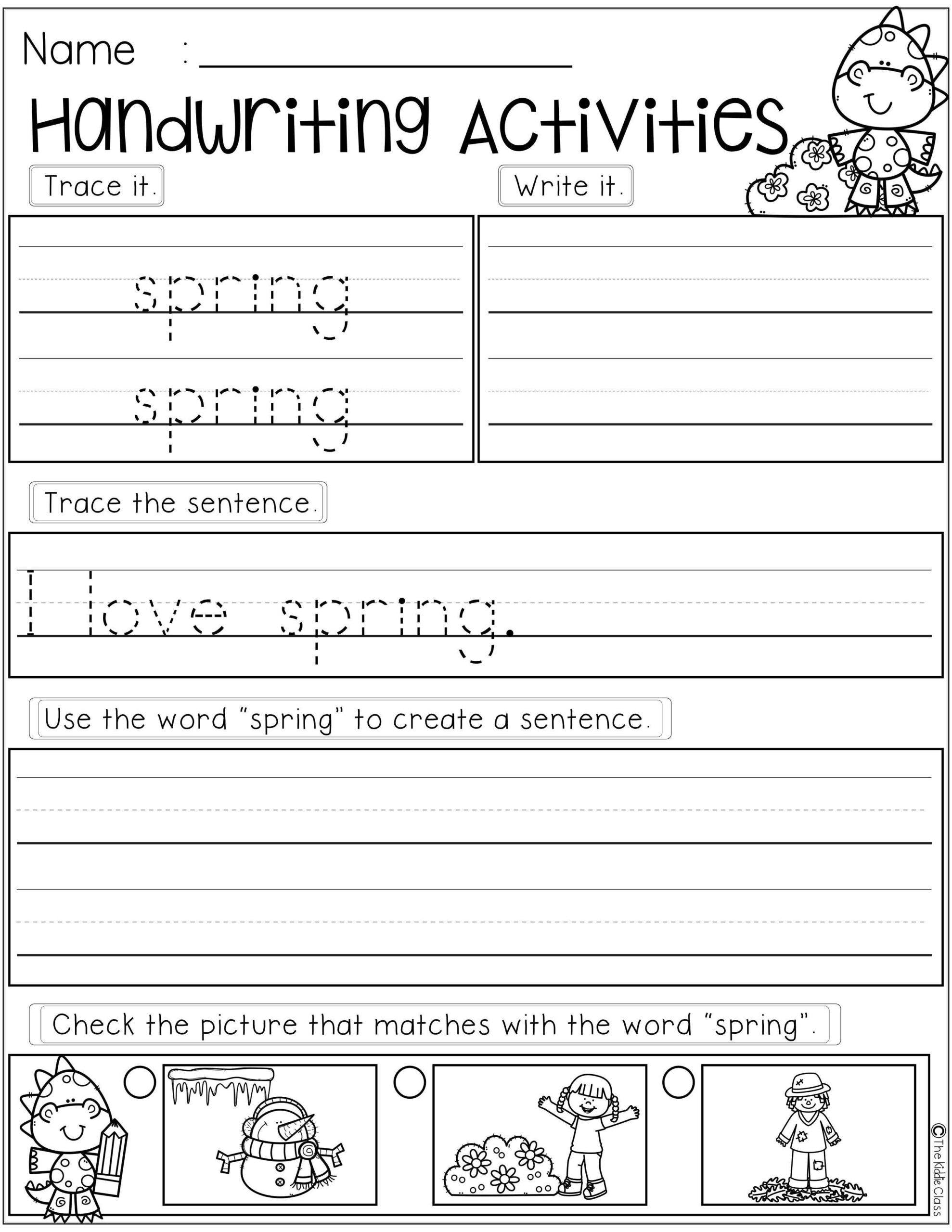 Spring Handwriting Activities Handwriting Activities Writing Activities 1St Grade Writing