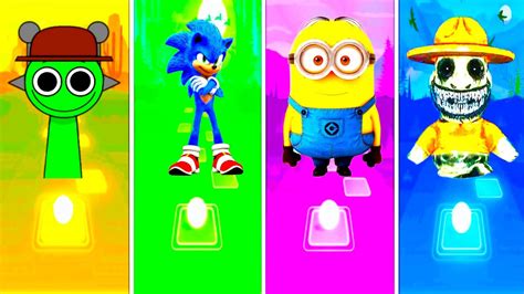 Sprunki Green Sonic The Hedgehog Minions Zookeeper Tiles Hop Edm Rush Coffin Dance