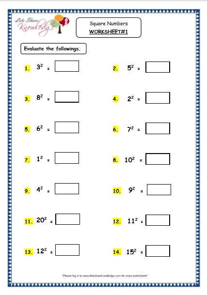 Square Numbers Worksheets: Engaging Kids in Math Fun